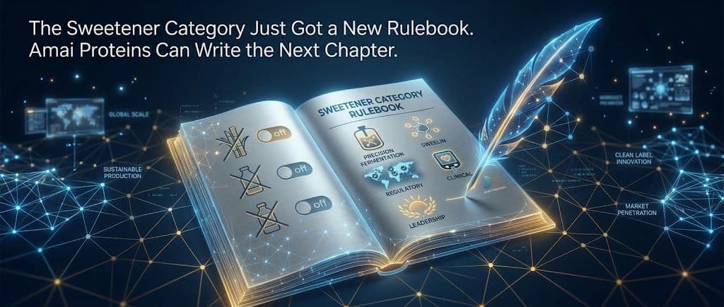 The Sweetener Category Just Got a New Rulebook. Amai Proteins Can Write the Next Chapter.